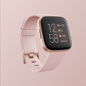 New Fitbit Versa 2 Rose Gold Watch with charger